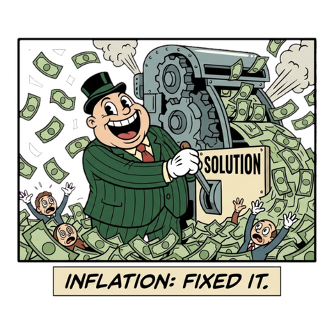 Inflation: Fixed It Sticker — Money Printer Go Brrr Decal
