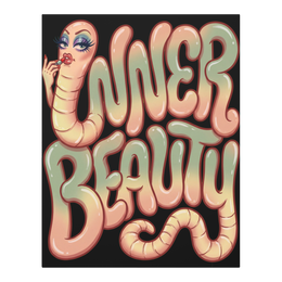 Inner Beauty Tapeworm Wall Art — Funny Biology Decor