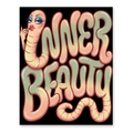 Inner Beauty Tapeworm Poster — Funny Parasite Wall Art