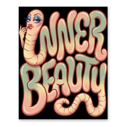 Inner Beauty Tapeworm Poster — Funny Parasite Wall Art