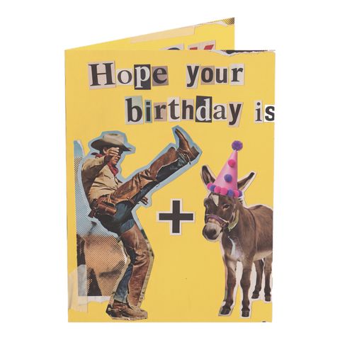 Kick-Ass Rebus Funny Birthday Card — 3.5" x 4.9" (Vertical) / Coated (both sides) / 1 pc