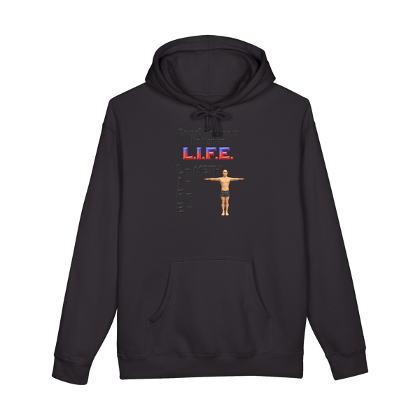L Is For Meth Hoodie — High on Life Meme Low Poly T — Black