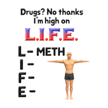 L Is For Meth Sticker — High on Life Meme Low Poly T