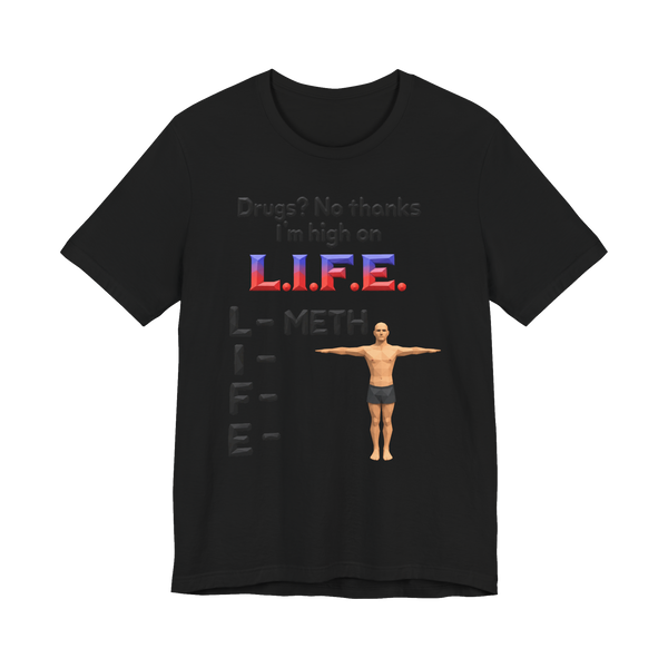 L Is For Meth T-Shirt — High on Life Meme Low Poly T — Black