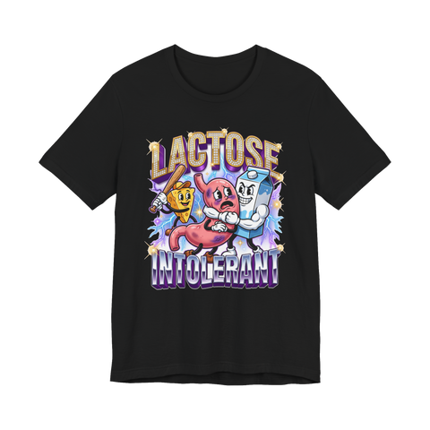 Lactose Intolerance Gang War Funny T-Shirt — Black