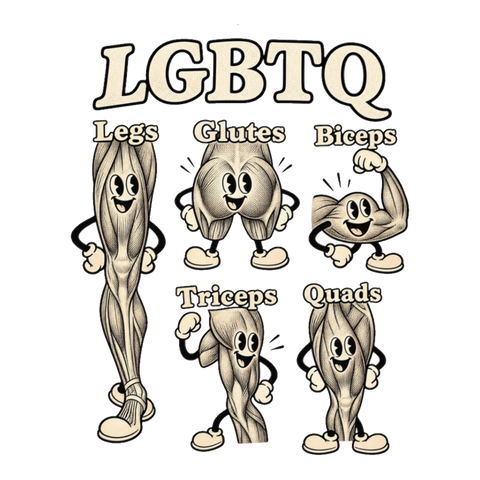 LGBTQ Workout Routine Sticker — Gym Acronym Fitness Leg Day Parody — White