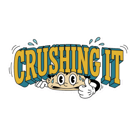 Literally Crushing It Sticker — Funny Corporate Burnout Decal
