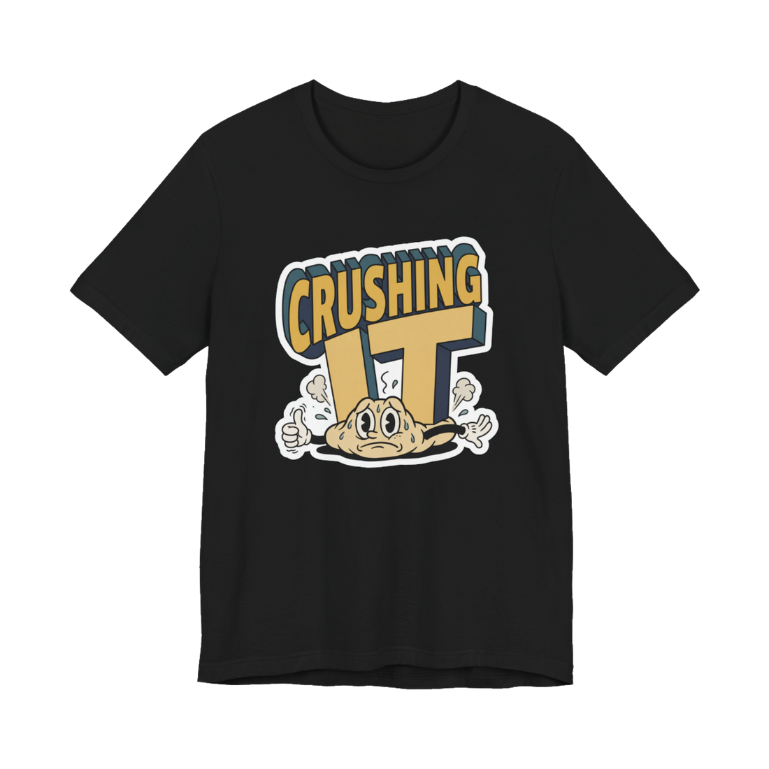 Literally Crushing It — Funny Burnout T-Shirt — Black