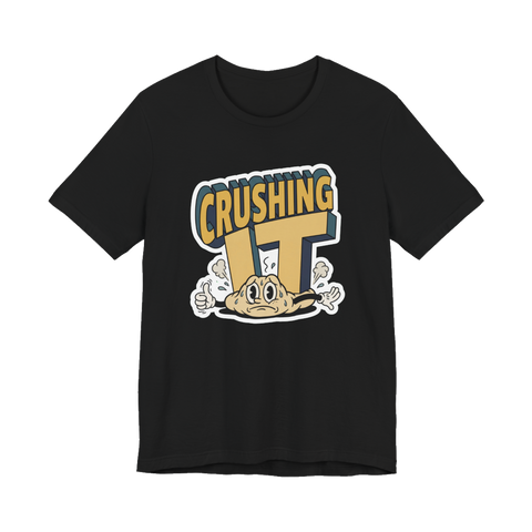 Literally Crushing It — Funny Burnout T-Shirt — Black