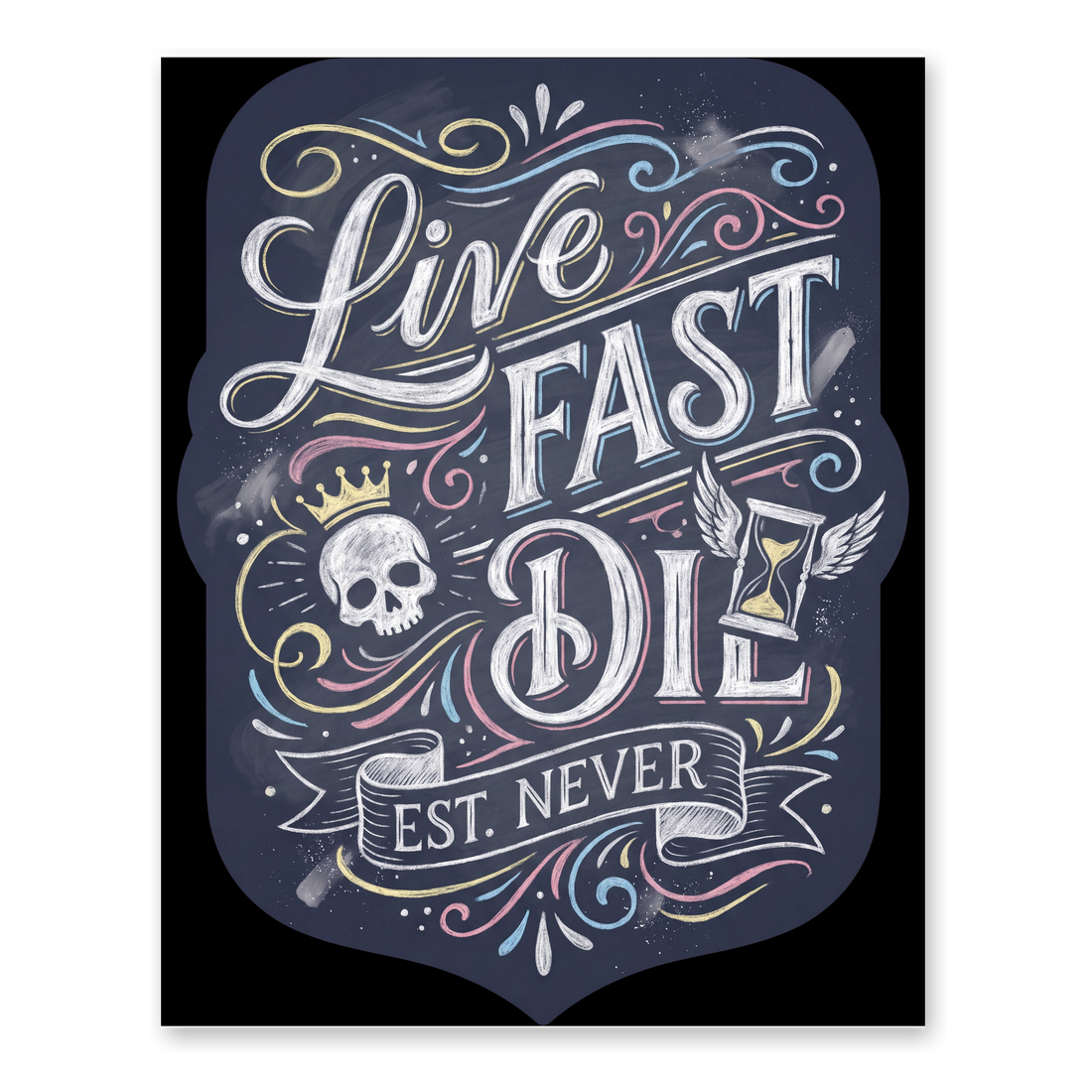 Live Fast Est Never Funny Sarcastic Poster
