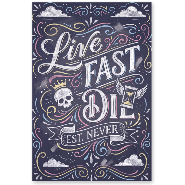 Live Fast Est Never Funny Sarcastic Poster