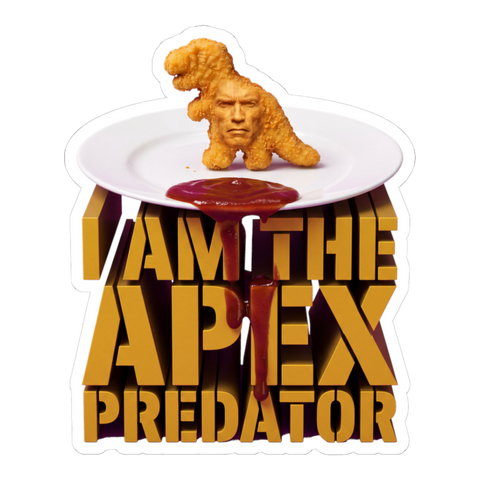Mechanically Separated Apex Sticker — Funny Dino Nugget Apex Predator — White
