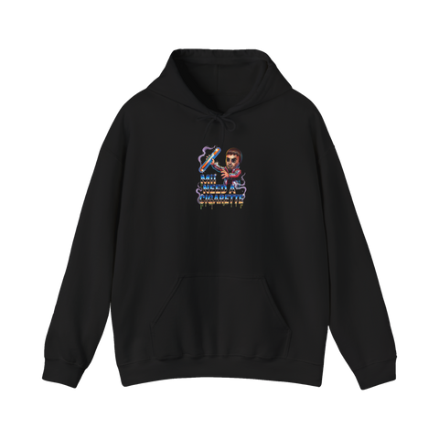 Mii Need A Cigarette Funny Retro Gamer Hoodie — Black