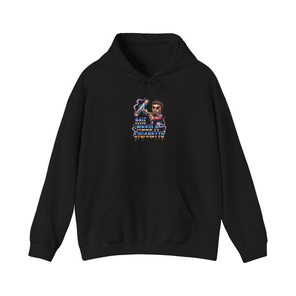 Mii Need A Cigarette Funny Retro Gamer Hoodie — Black