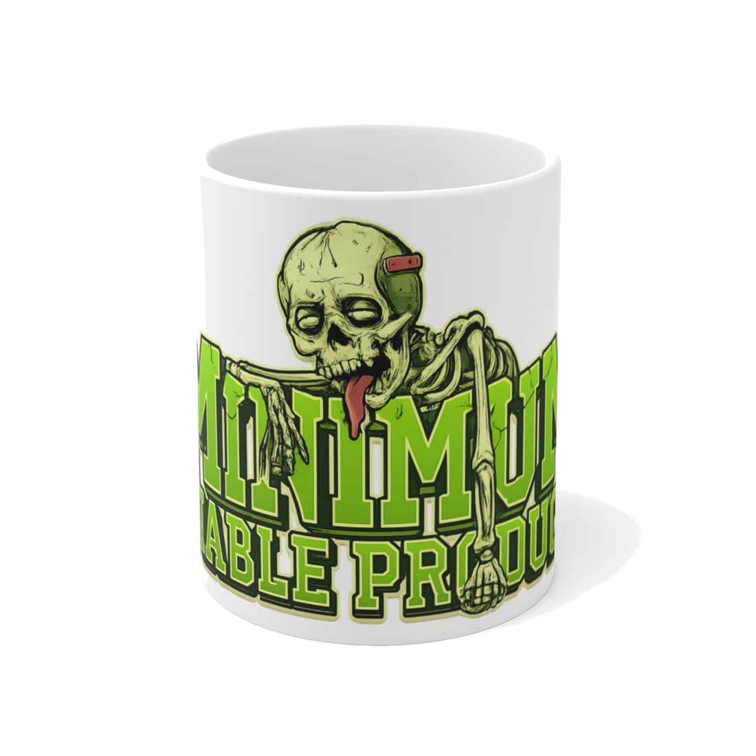 Minimum Viable Product Mug — Funny Tech Burnout Skeleton Cup