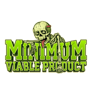 Minimum Viable Product Skeleton Sticker — Funny Tech Decal