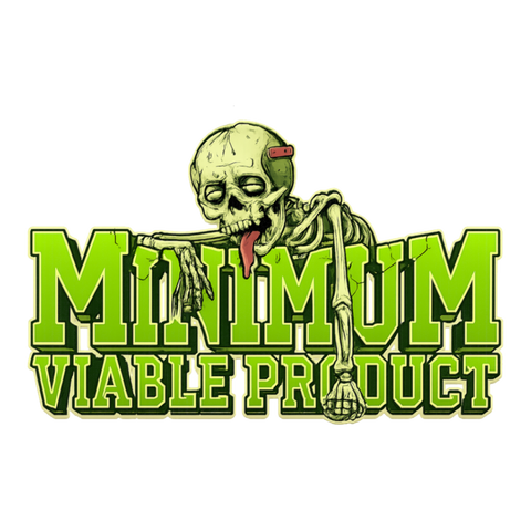 Minimum Viable Product Skeleton Sticker — Funny Tech Decal