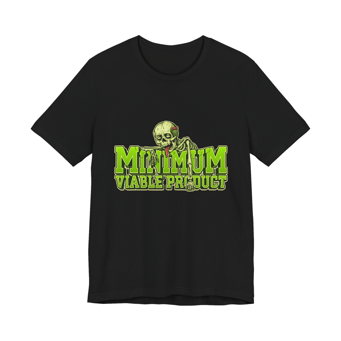 Minimum Viable Product — Funny Developer Burnout Tee — Black