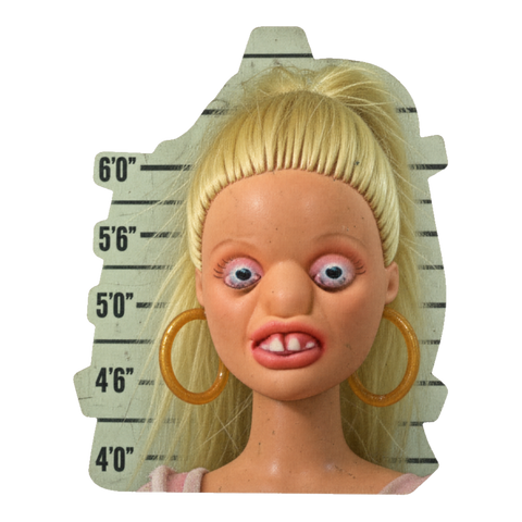 Mouthbreather Malibu Sticker — Ugly Barbie Doll Plastic Idol Fashion — White