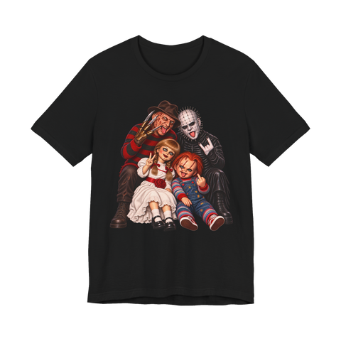 Murder Besties T-Shirt — Funny Horror Movie Characters — Black
