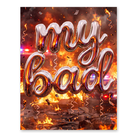 My Bad Poster — Funny Corporate Apology Wall Art