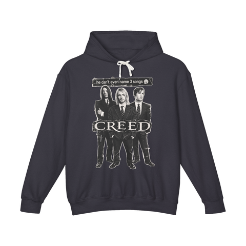 Name Three Creed Songs Hoodie — Funny Nirvana Creed Meme — Black