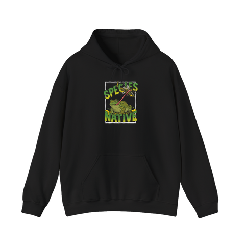 Native Species — Giant Frog vs Fighter Jet Hoodie