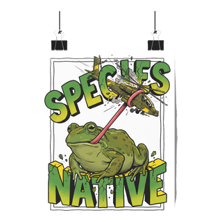 Native Species — Giant Frog vs Fighter Jet Poster