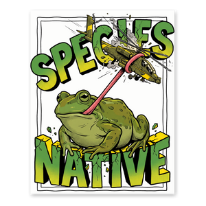 Native Species — Giant Frog vs Fighter Jet Poster