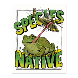 Native Species — Giant Frog vs Fighter Jet Poster