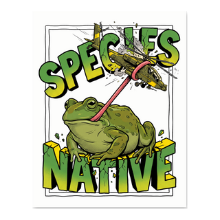 Native Species — Giant Frog vs Fighter Jet Poster