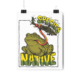 Native Species — Giant Frog vs Fighter Jet Poster