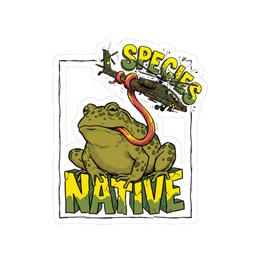 Native Species Sticker — Giant Frog Eating Fighter Jet