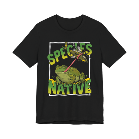 Giant Frog vs Helicopter Shirt - Native Species Tee — Black