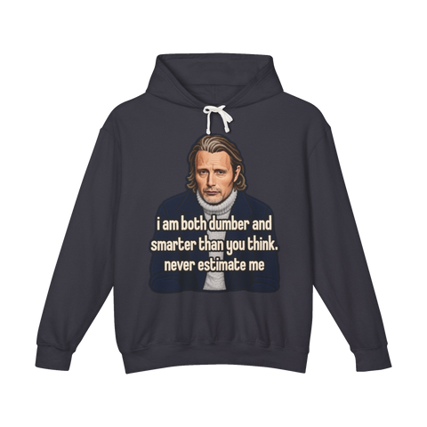 Never Estimate Me Hoodie — Funny Mads Mikkelsen — Black