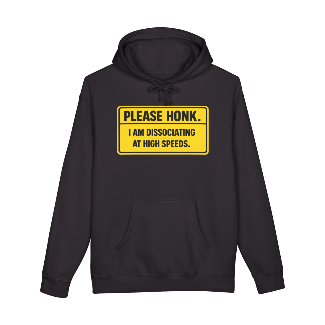 Notice Of Active Dissociation Hoodie — Mental Health Driving Road Dark — Black