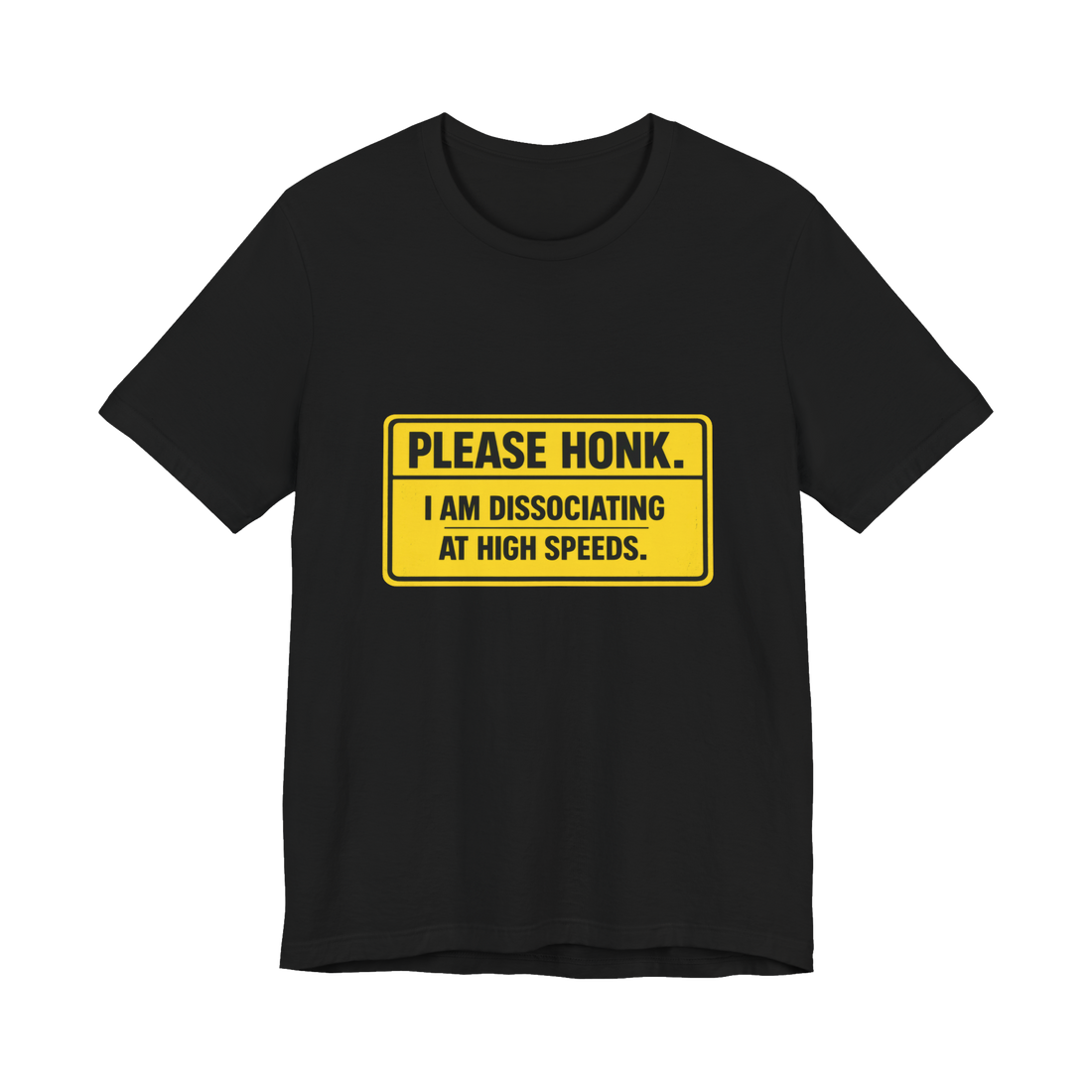 Notice Of Active Dissociation T-Shirt — Mental Health Driving Road — Black
