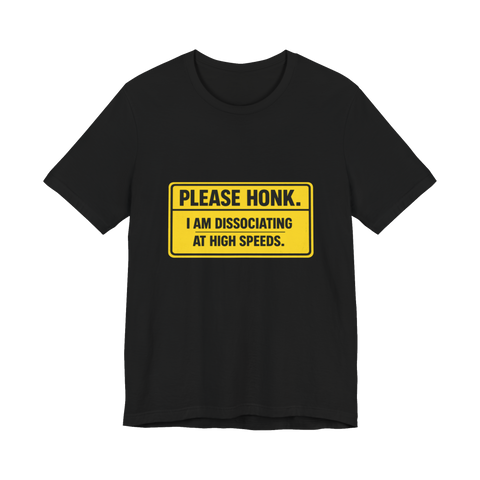 Notice Of Active Dissociation T-Shirt — Mental Health Driving Road — Black