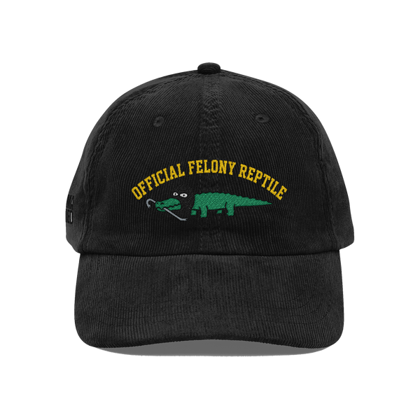 Number One Luxury Reptile Crime Hat — Funny Bootleg Gator Cap — Black