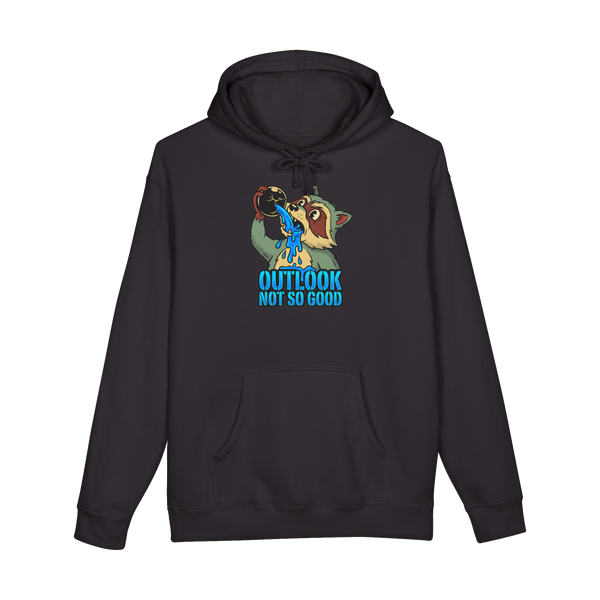 Outlook Not So Good — Funny Raccoon Hoodie — Black