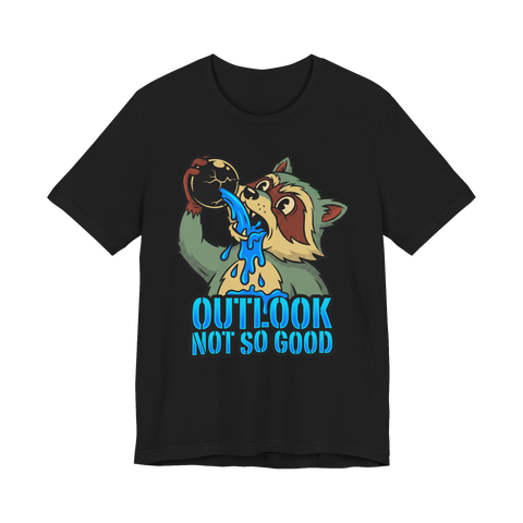 Outlook Not So Good Raccoon T-Shirt — Funny Fortune Teller Tee — Black