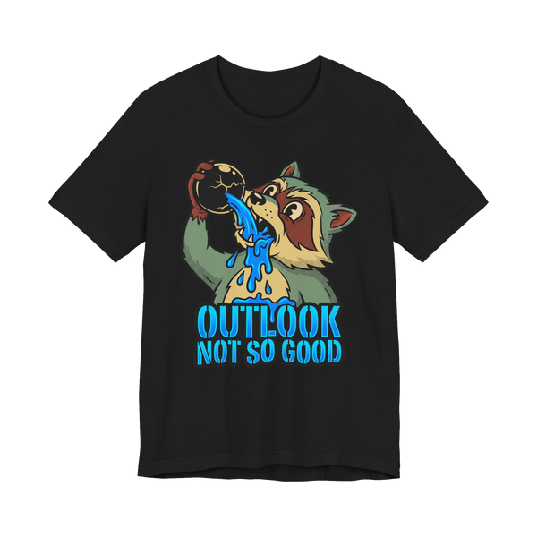 Outlook Not So Good Raccoon T-Shirt — Funny Fortune Teller Tee — Black