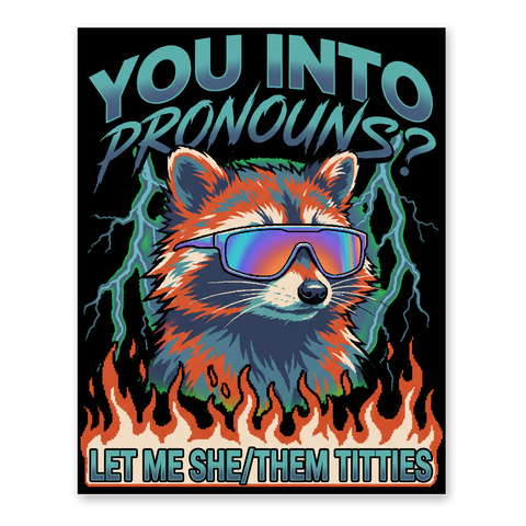 Can I She/Them — Funny Pronoun Meme Poster
