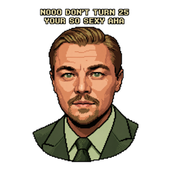 The 25-Year Glitch Sticker — Funny Leonardo DiCaprio Turning 25 Meme
