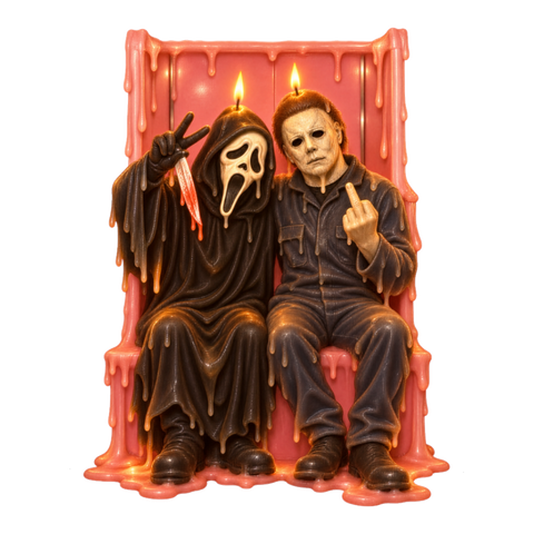 Pastel Slasher Waxworks Sticker — Funny Ghostface — White