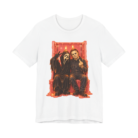 Pastel Slasher Waxworks T-Shirt — Funny Ghostface — White