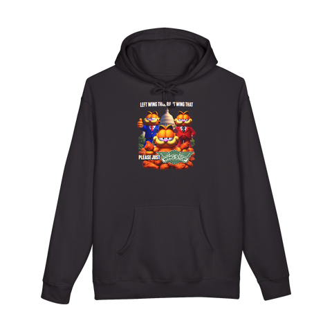 Please Just Wingstop Hoodie — Funny Garfield Wingstop Meme — Black