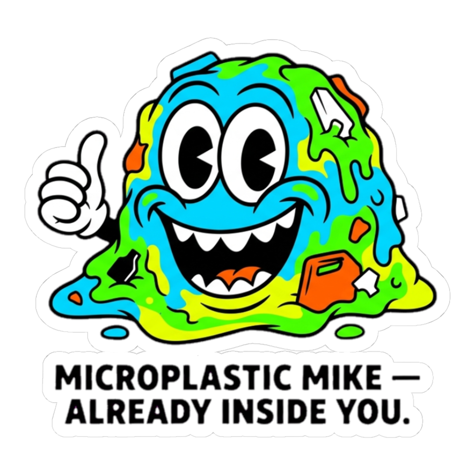 Polymer Pete Microplastics Sticker - Permanent Bloodstream Residency