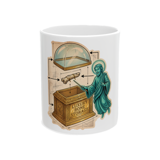 Bone Vault Schematics Mug - Funny Medieval Reliquary Cup