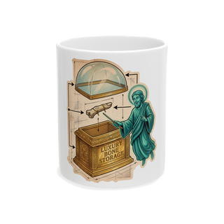 Bone Vault Schematics Mug - Funny Medieval Reliquary Cup